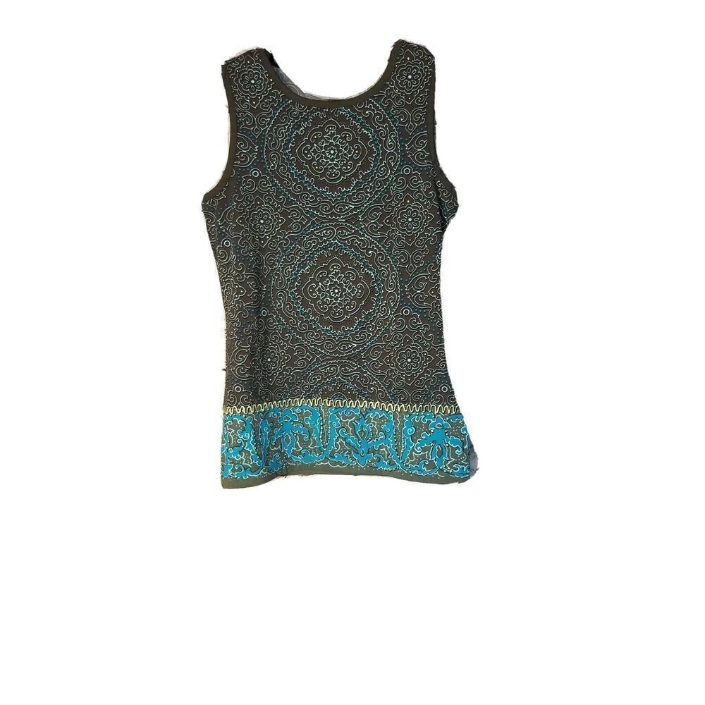 Athleta Muscle Up Mandala Print Women's Shirt Size XXS Green t71